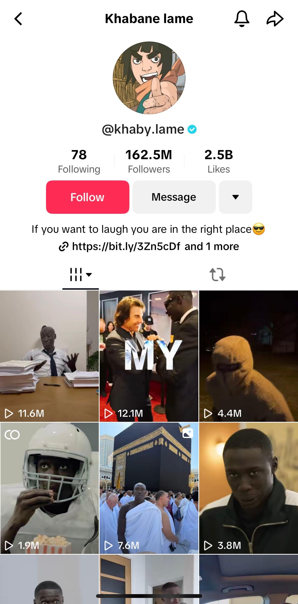 Khaby Lame TikTok bio